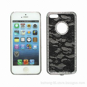 Cases for iPhone 5, Made of PC, Electroplated Diamond Lace